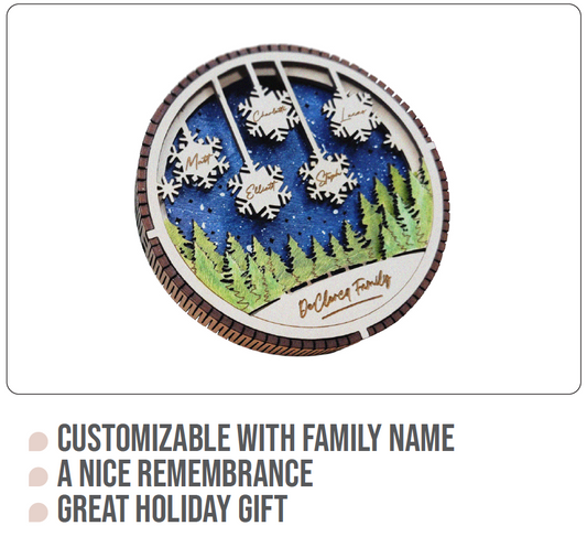 Personalized 3D Snowflake Ornaments