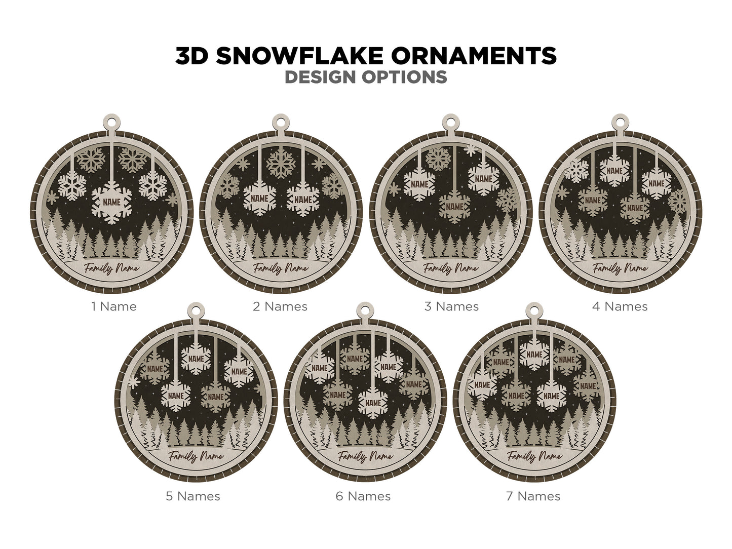 Personalized 3D Snowflake Ornaments