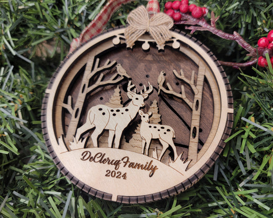 Personalized 3D Reindeer Ornaments