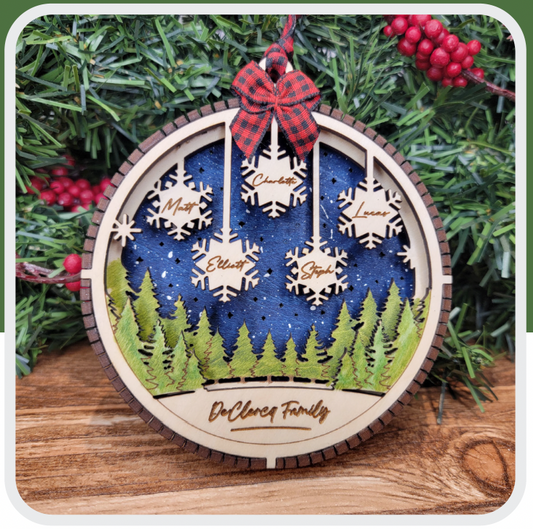 Personalized 3D Snowflake Ornaments