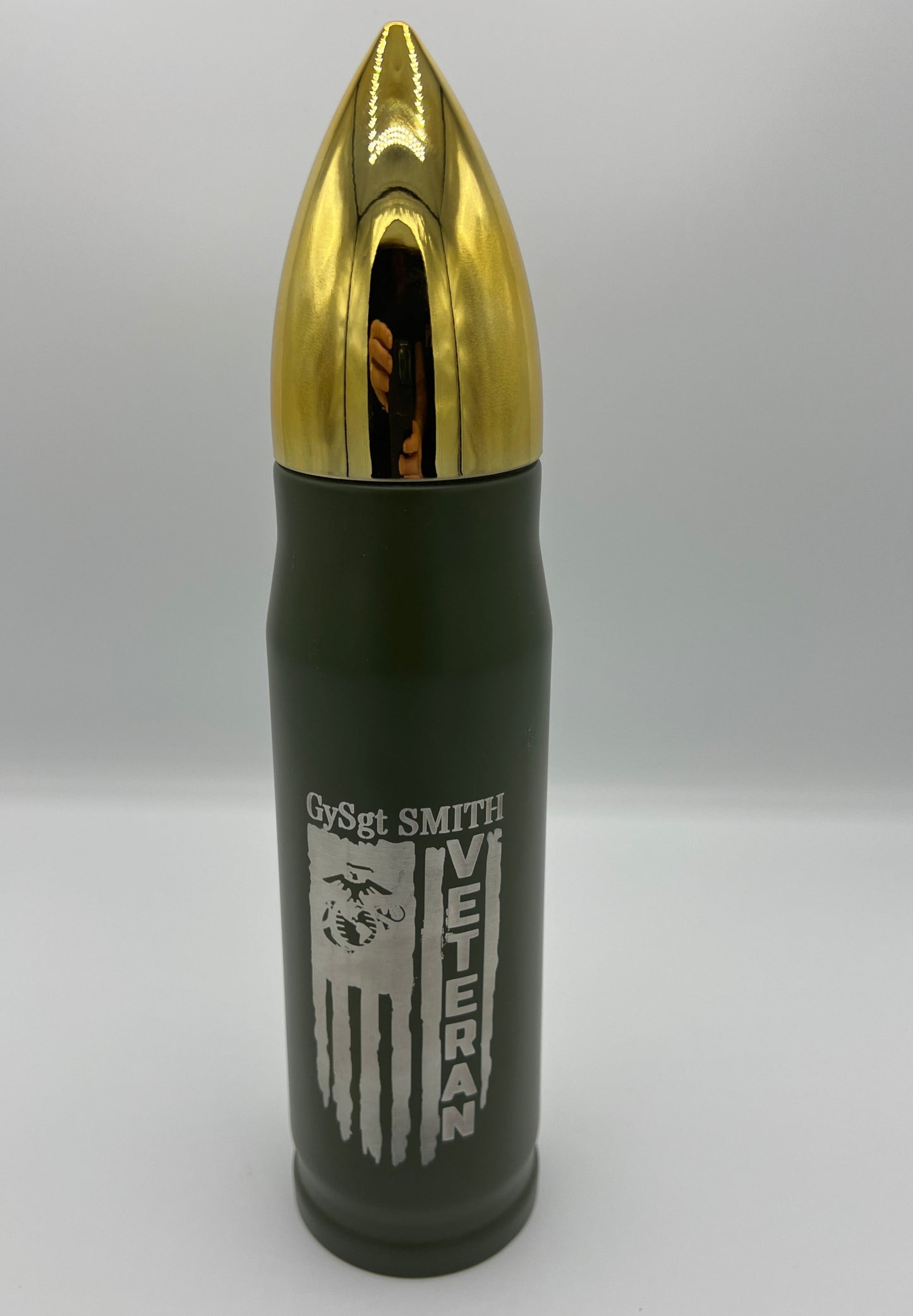 Customized 20 Ounce Bullet Water Bottle - Army Green