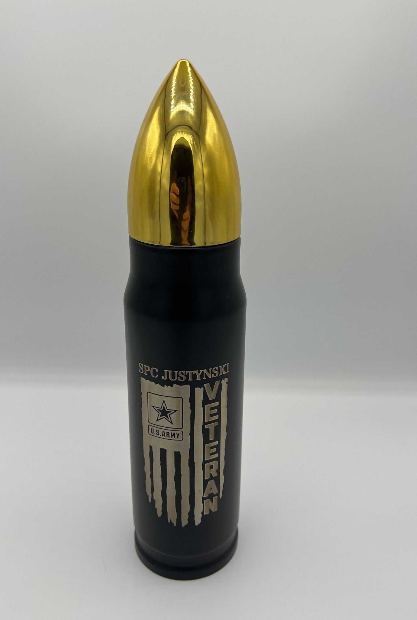 Customized 20 Ounce Bullet Water Bottle - Black