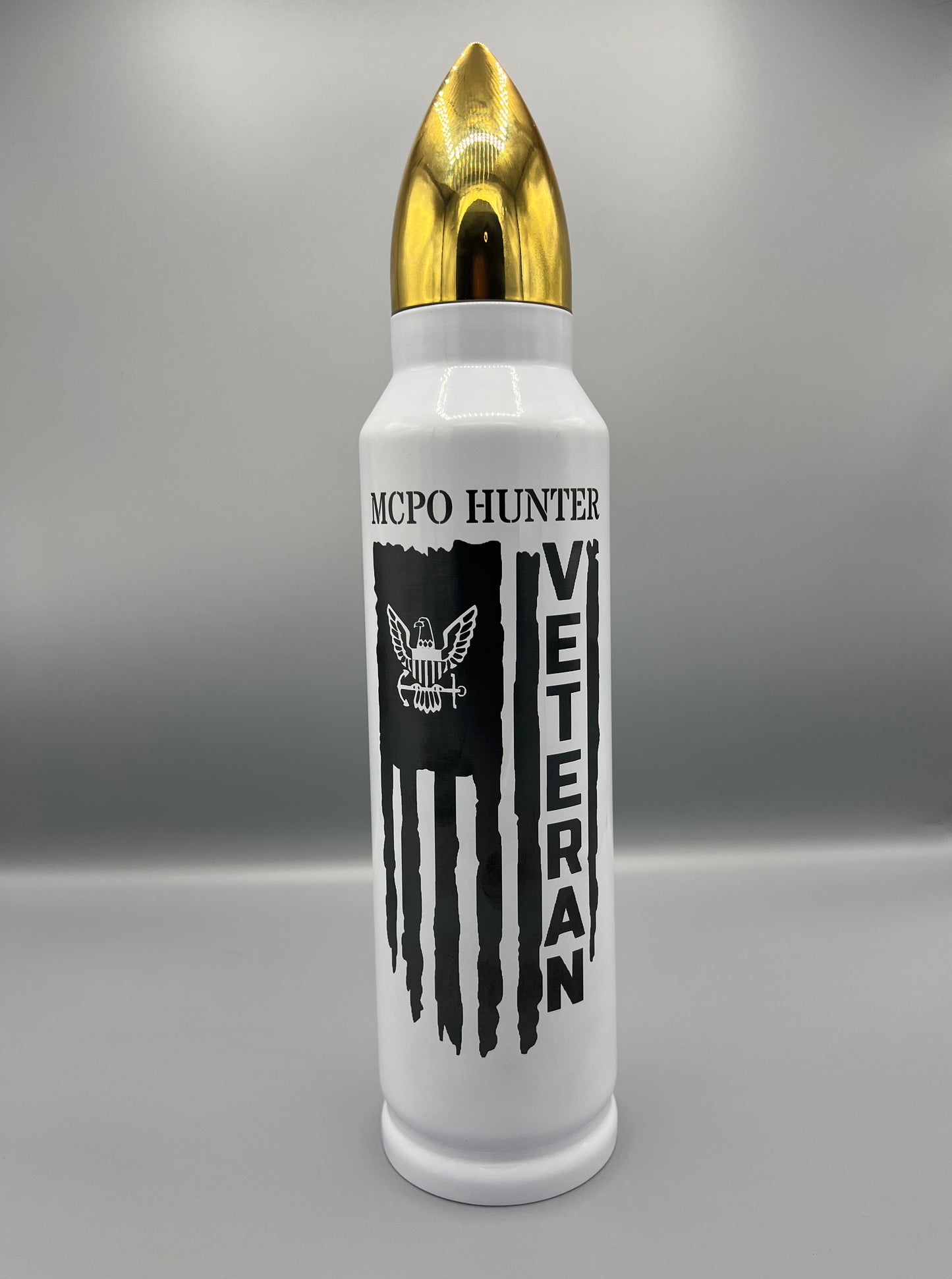 Customized 32 Ounce Bullet Water Bottle - White