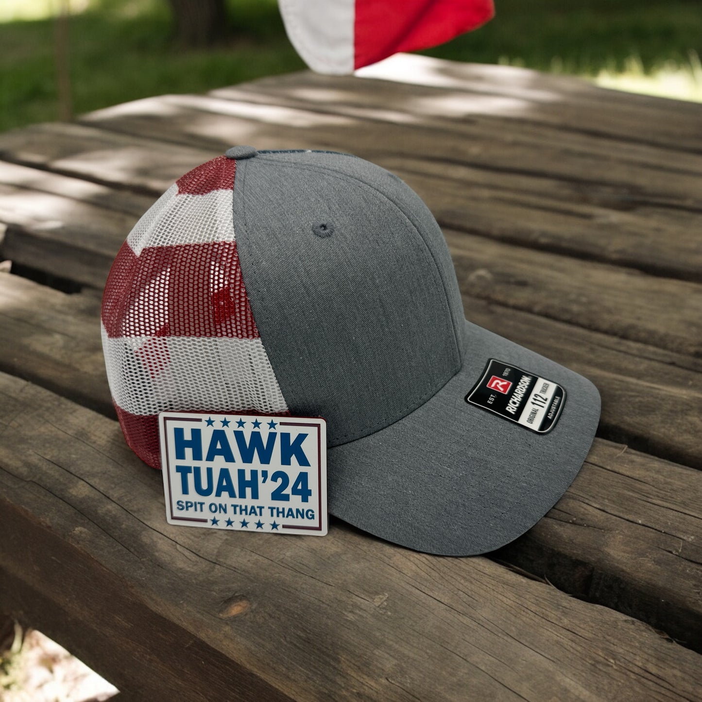 "Hawk Tuah" Stars & Stripes Richardson 112 Hat – The Ultimate Viral Sensation!