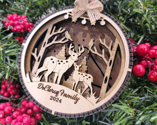 Personalized 3D Reindeer Ornaments